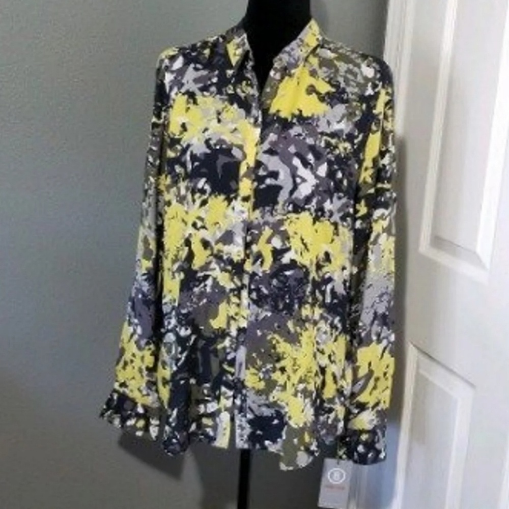 Fire-and-Ice Womens Button Front Collared Blouse